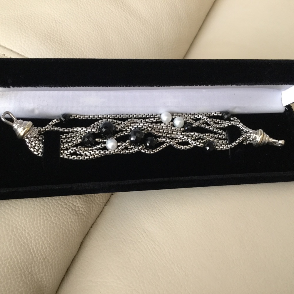 David Yurman Pearl O& Onyx bracelet